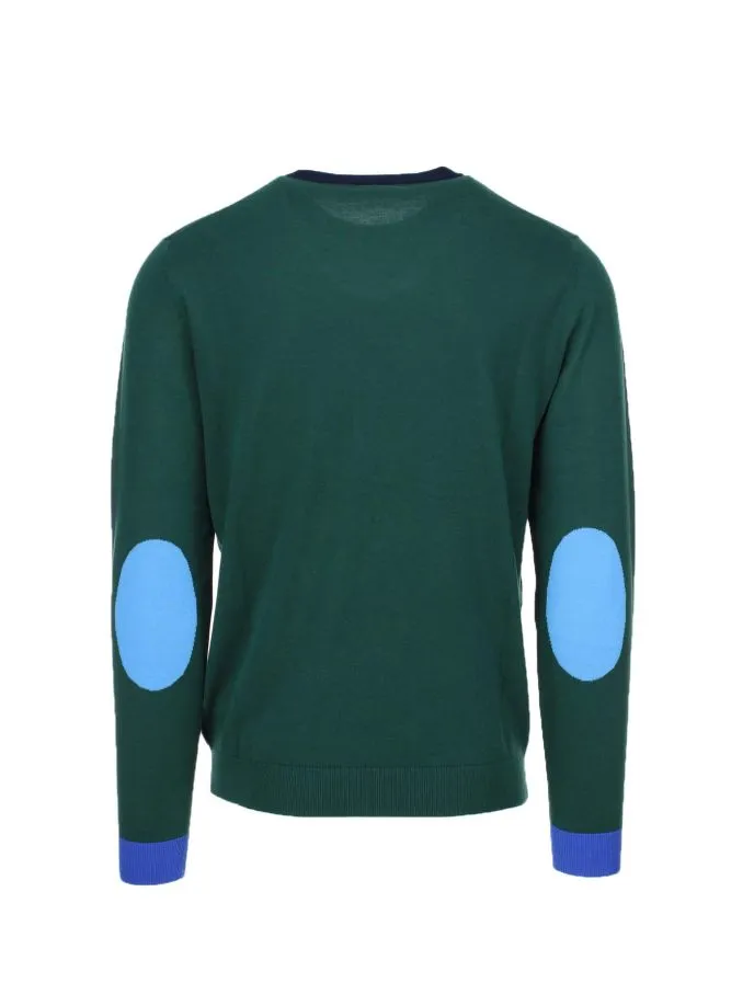 Maglia girocollo in cotone con toppe