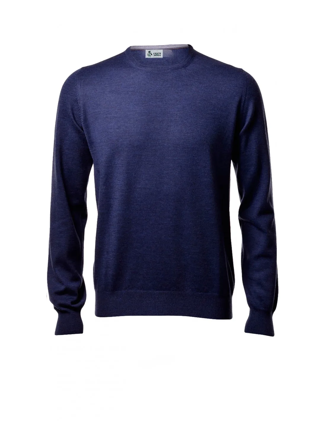 Maglia girocollo ml lana merino bluette taglie forti