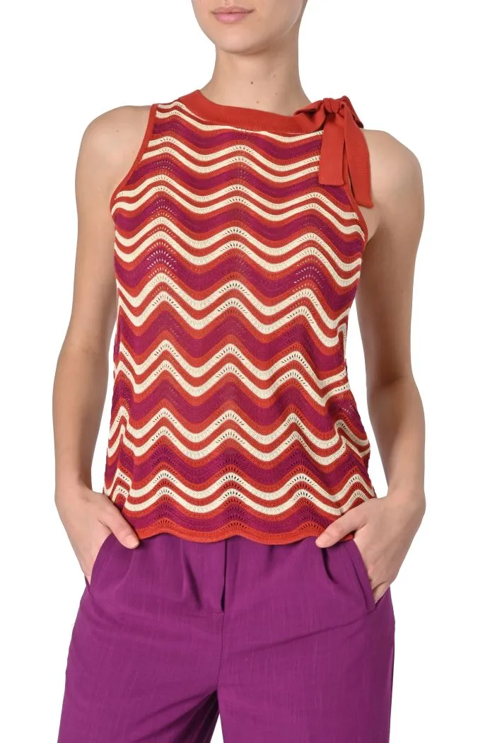 Maglia Groove scollo tondo con fiocco di King Louie