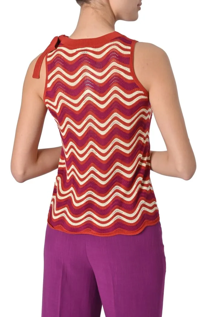 Maglia Groove scollo tondo con fiocco di King Louie