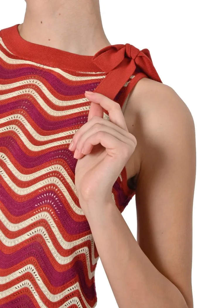 Maglia Groove scollo tondo con fiocco di King Louie