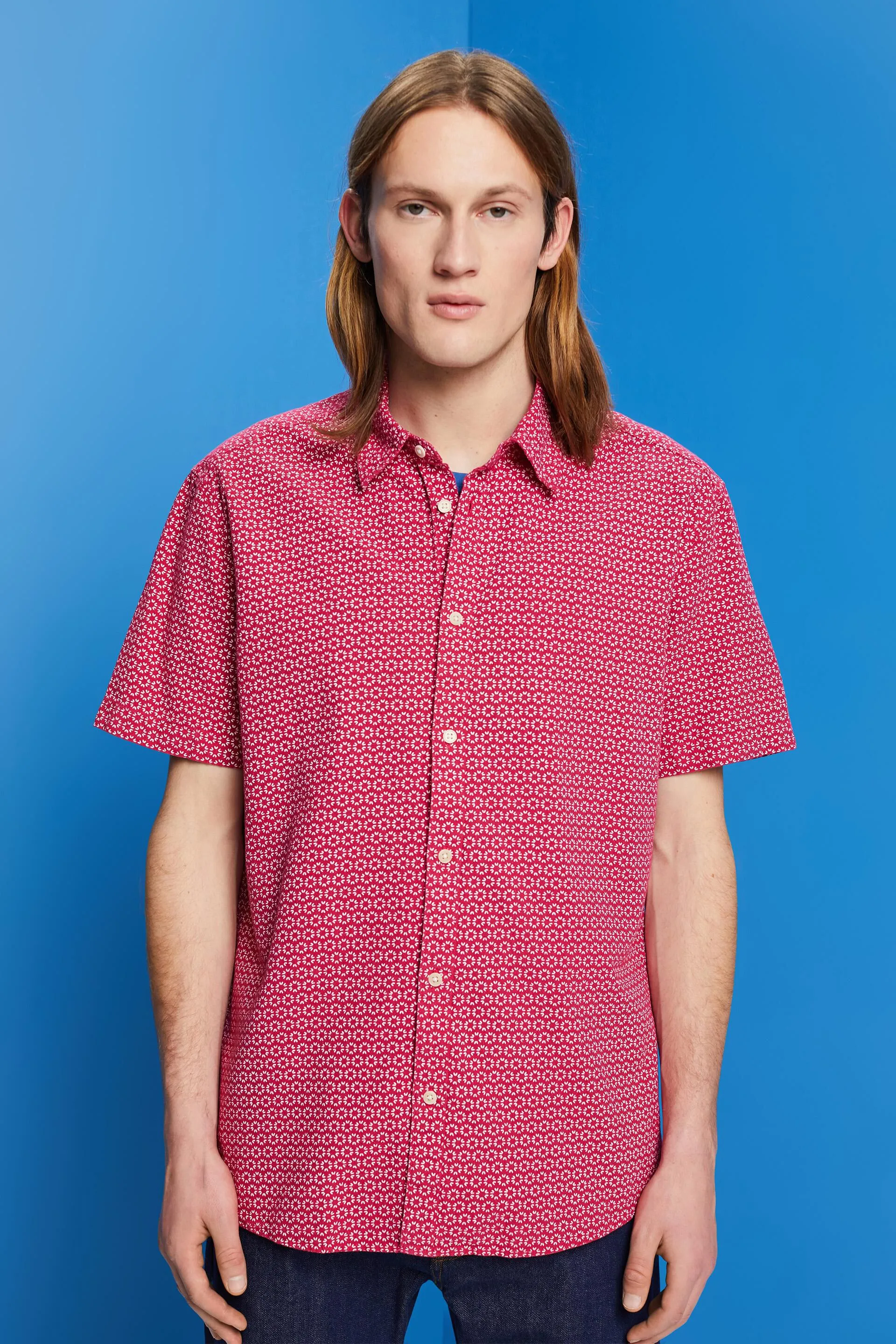 Maglia in misto lino stampata