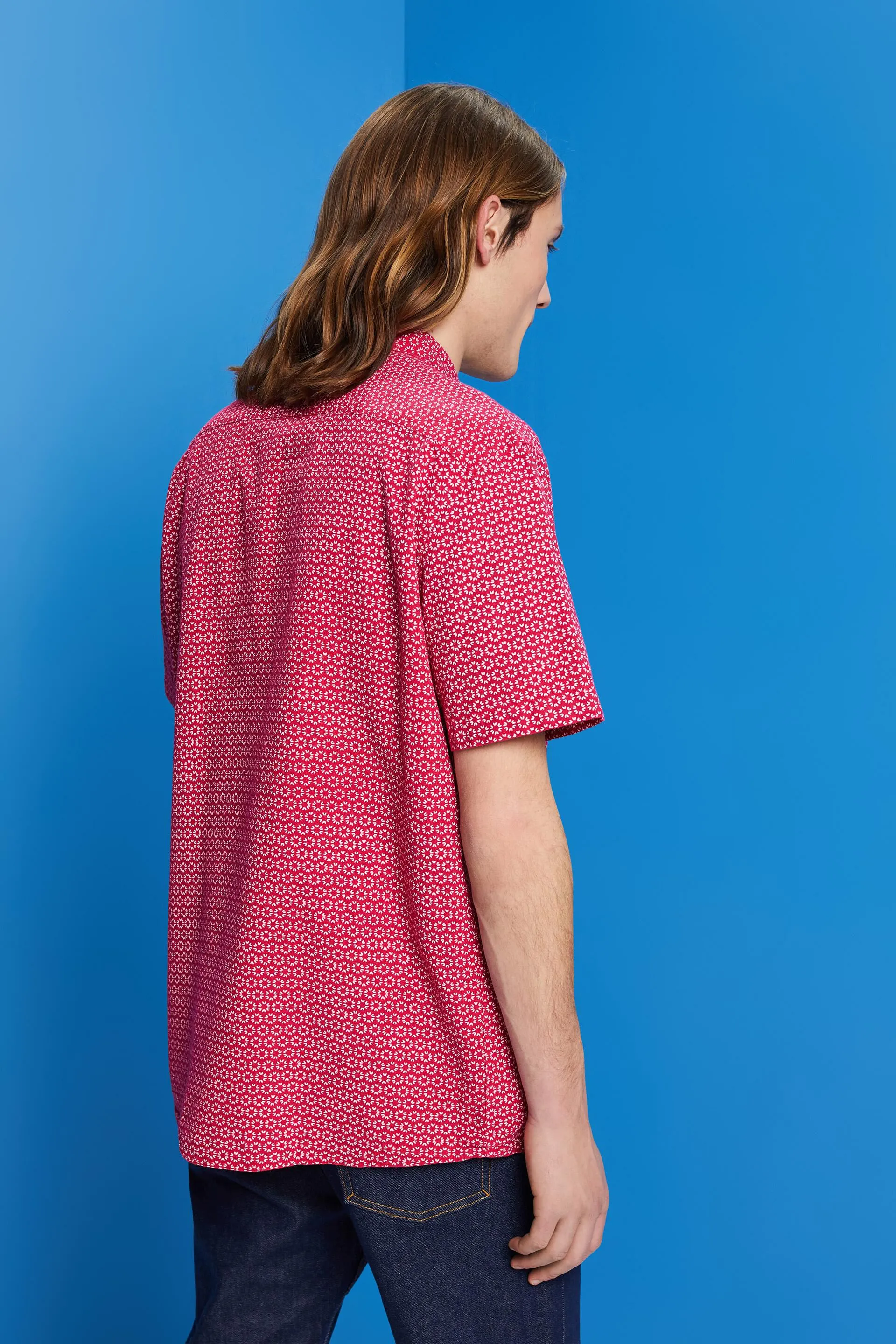 Maglia in misto lino stampata