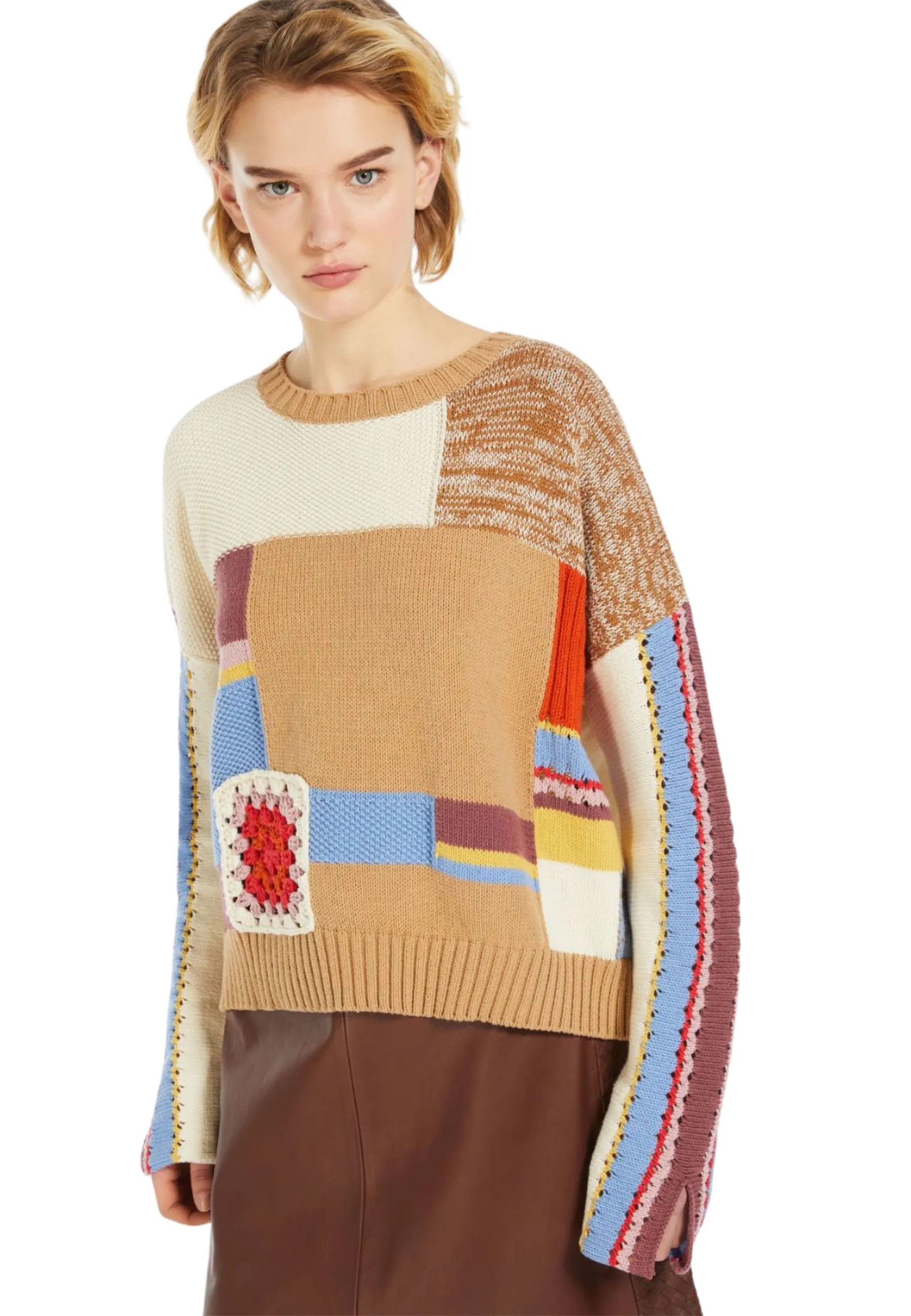 Maglia patchwork in cotone