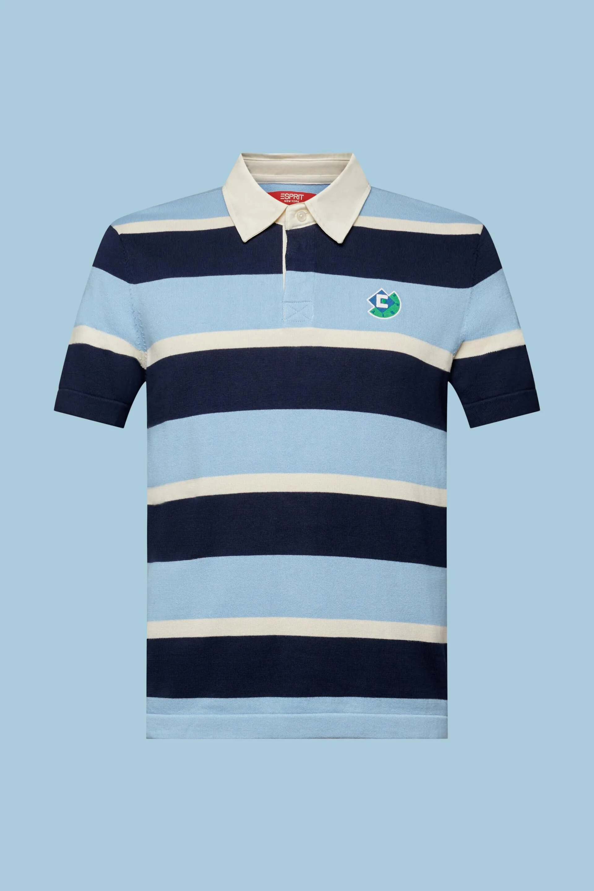 Maglietta polo in cotone con logo a righe