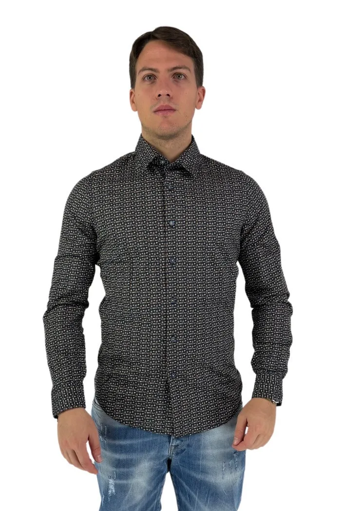 Markup camicia in cotone stretch a fantasia mw593007