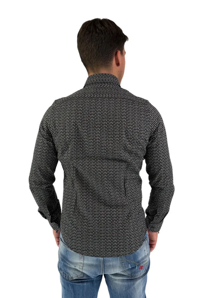 Markup camicia in cotone stretch a fantasia mw593007