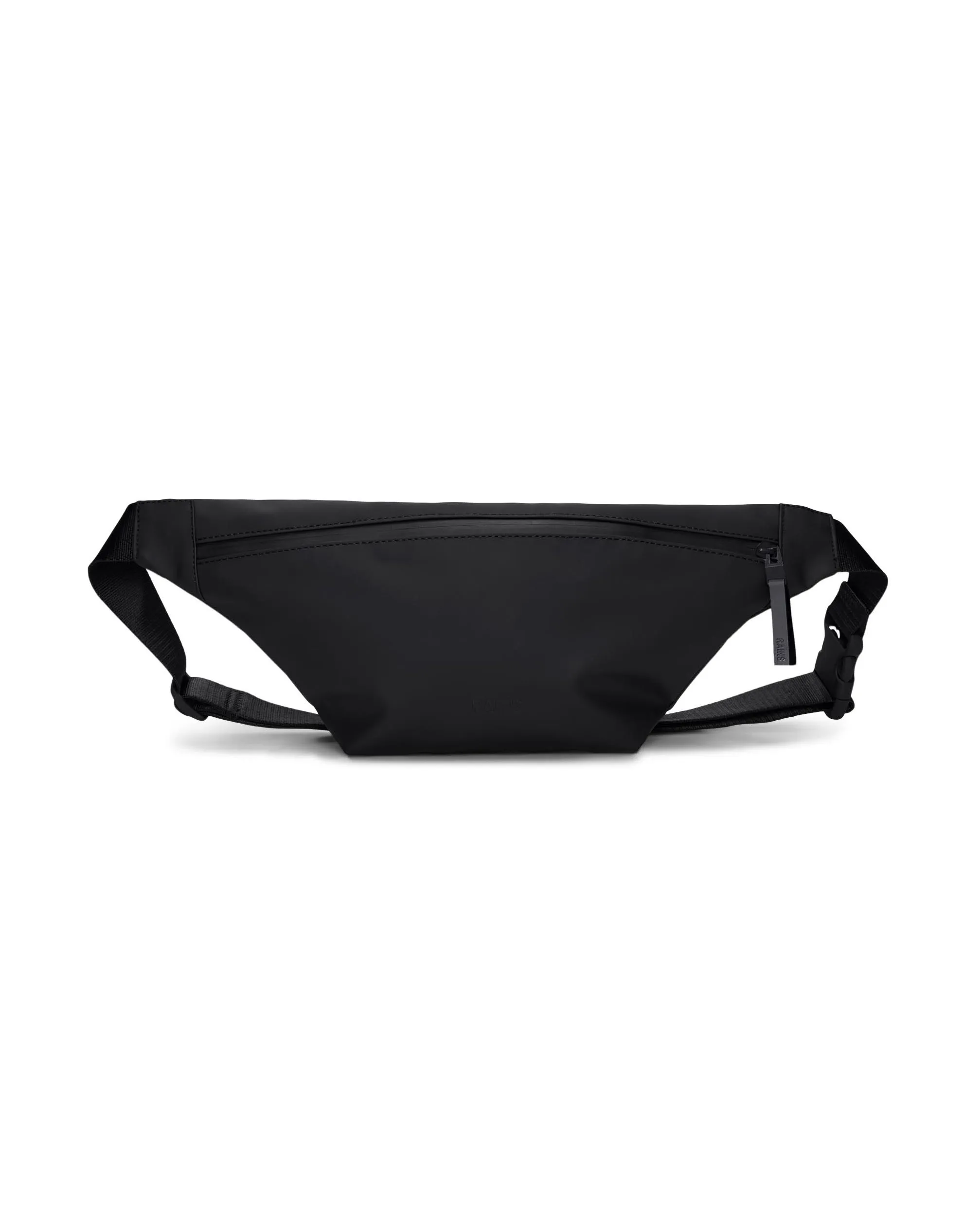 Marsupio grande Bum Bag nero in tessuto tecnico impermeabile effetto gommato