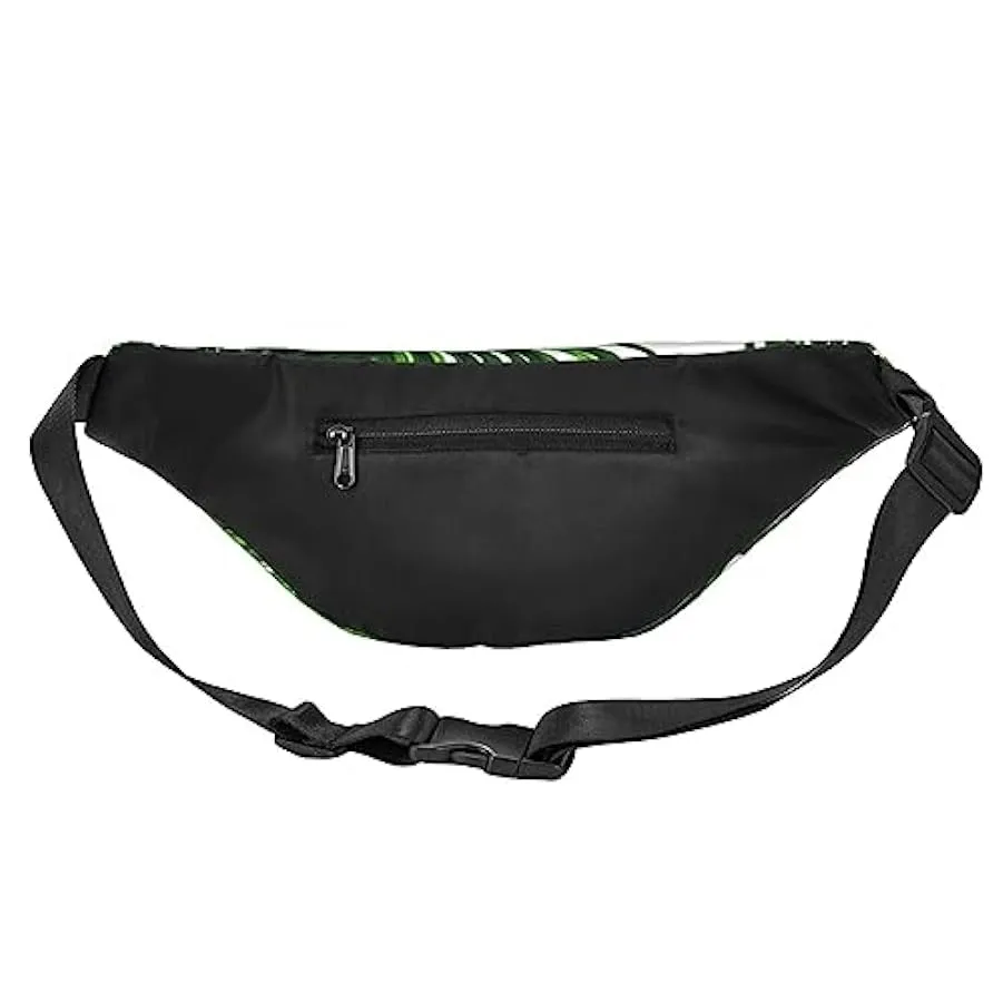 Marsupio per uomo e donna, borsa a tracolla con stampa di foglie verdi palme e foglie verdi per allenamento, sport, viaggi, Come