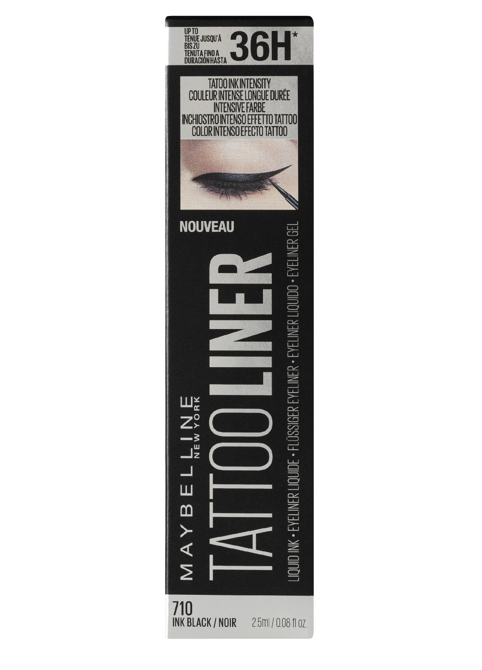 MAYBELLINE  Maybelline New York Eyeliner Tattoo Liner Liquid Ink, A Lunga Tenuta, Nero.