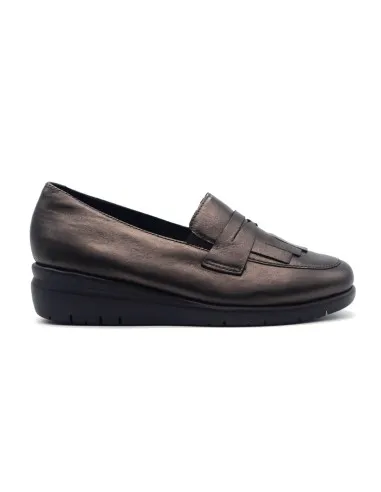 Melluso mocassino in pelle con zeppa  