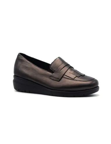 Melluso mocassino in pelle con zeppa  