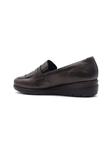 Melluso mocassino in pelle con zeppa  