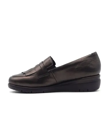 Melluso mocassino in pelle con zeppa  