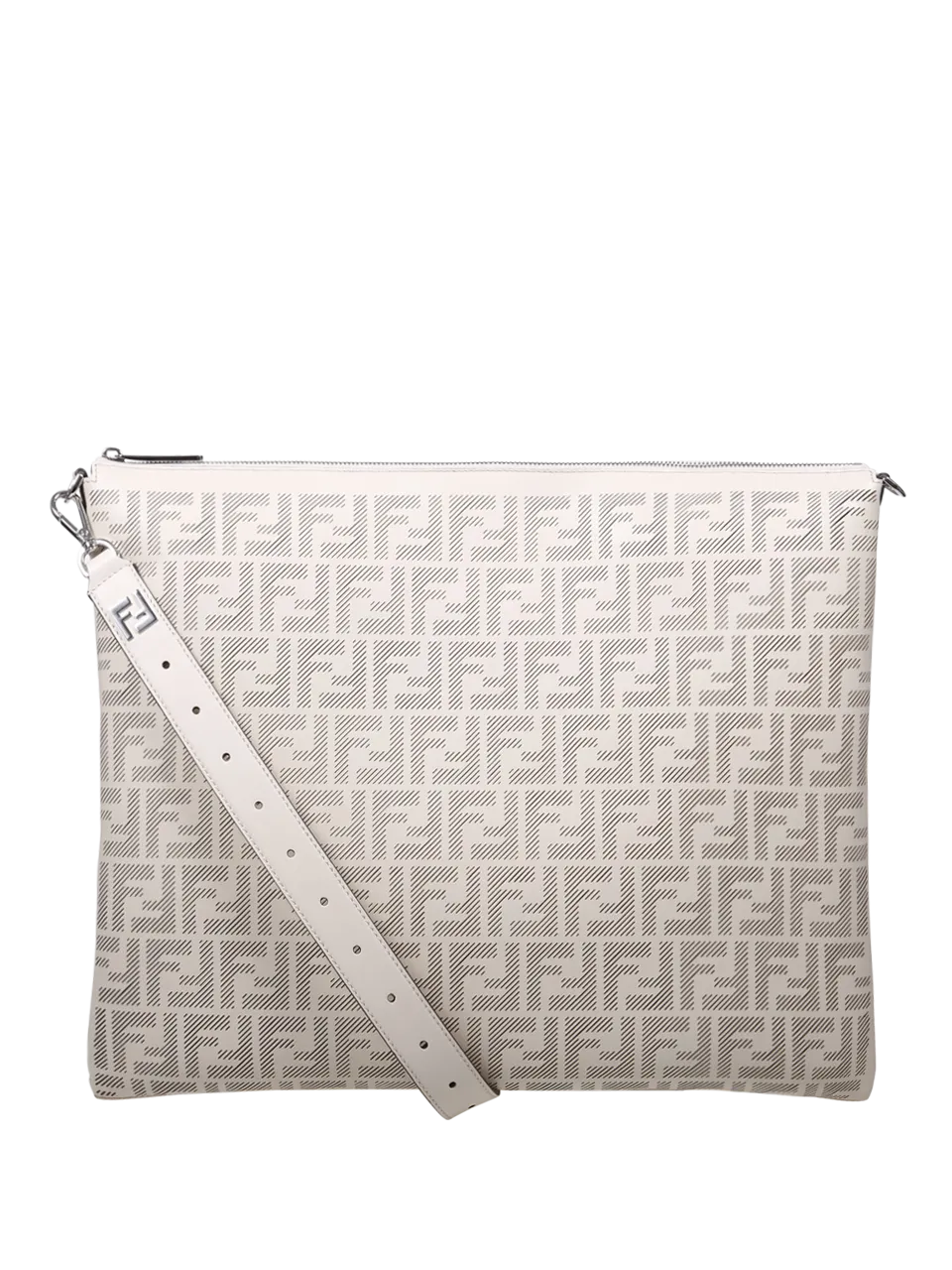 MEN FENDI WHITE CALF LEATHER AFTER SHOPPING BAG