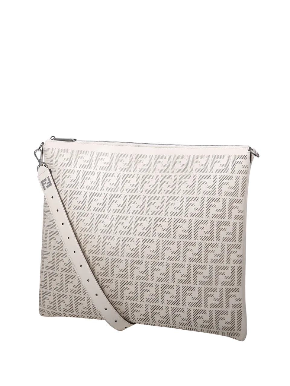 MEN FENDI WHITE CALF LEATHER AFTER SHOPPING BAG