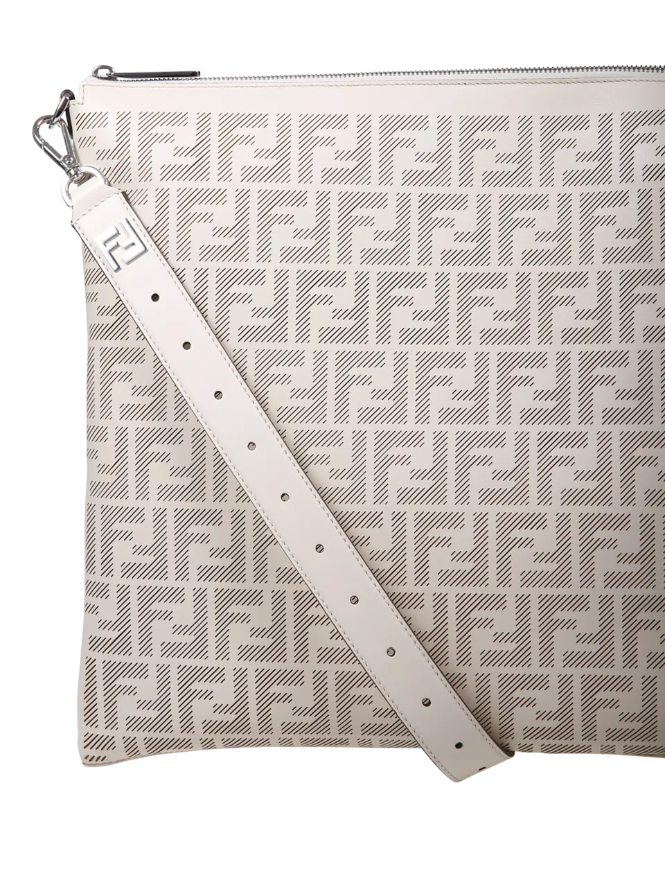MEN FENDI WHITE CALF LEATHER AFTER SHOPPING BAG