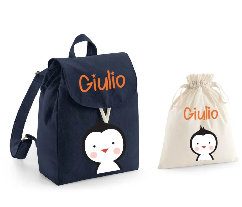 Mini Zaino Pinguino e sacchetto cambi