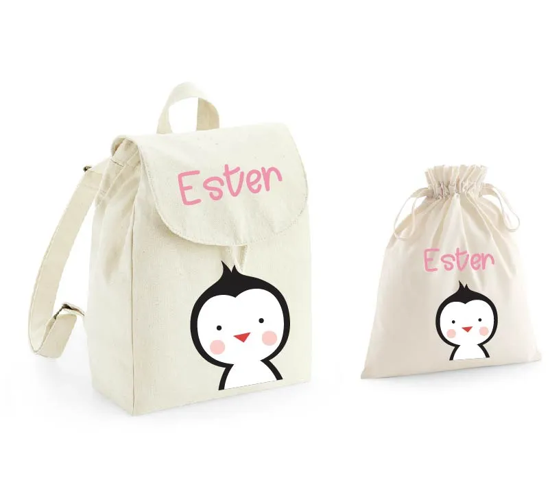 Mini Zaino Pinguino e sacchetto cambi