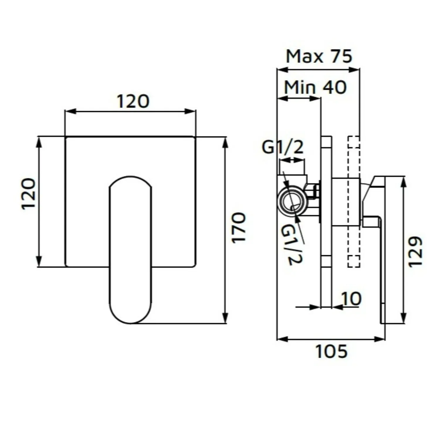 Miscelatore incasso doccia Zefir gungrey Ø 35 mm
