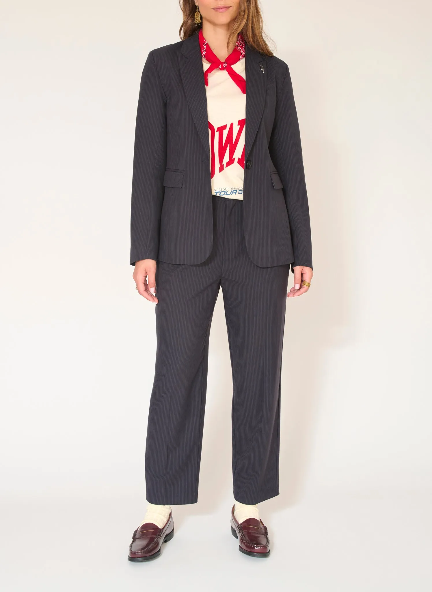  MKT   VENIA - Giacca tailleur a righe | Blu
