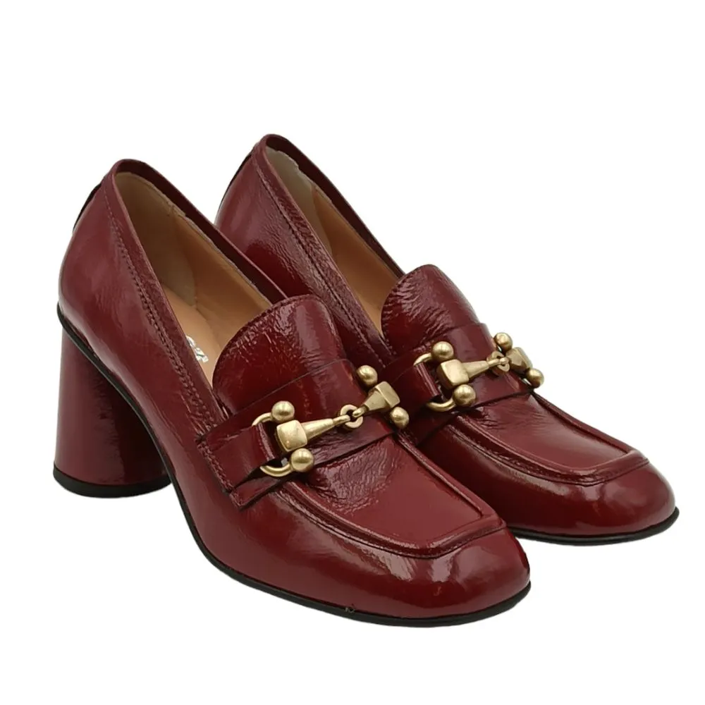 Mocassino tacco alto in vernice Just juice F807 NAPLAK BORDO