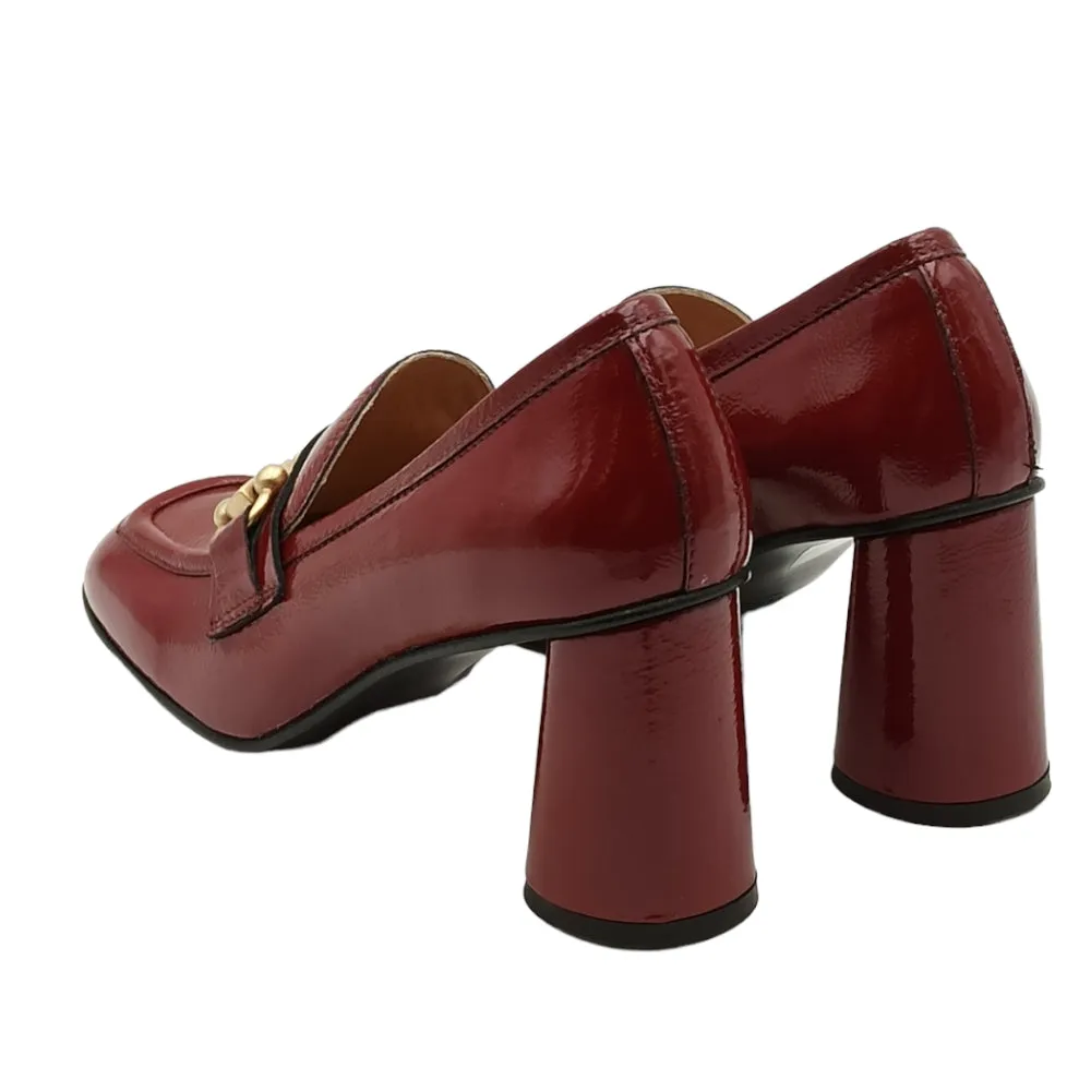 Mocassino tacco alto in vernice Just juice F807 NAPLAK BORDO