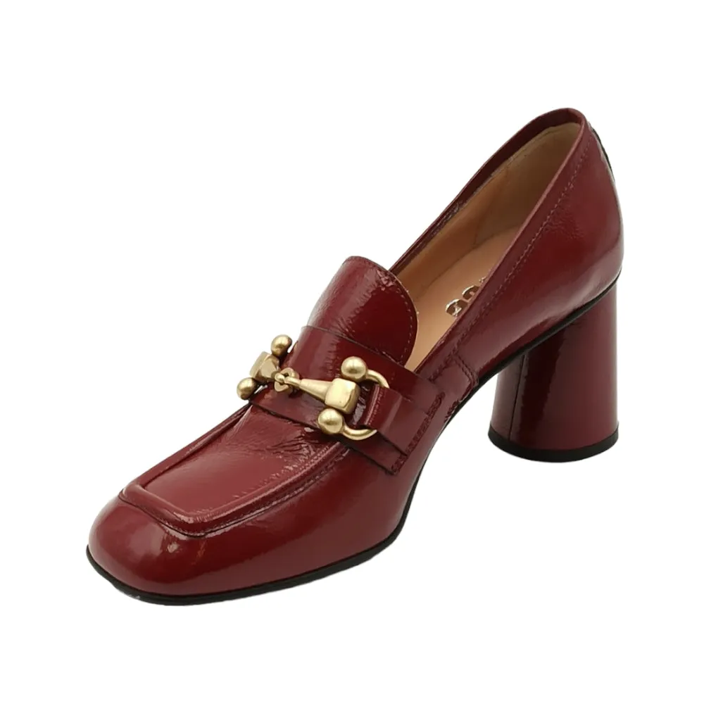 Mocassino tacco alto in vernice Just juice F807 NAPLAK BORDO