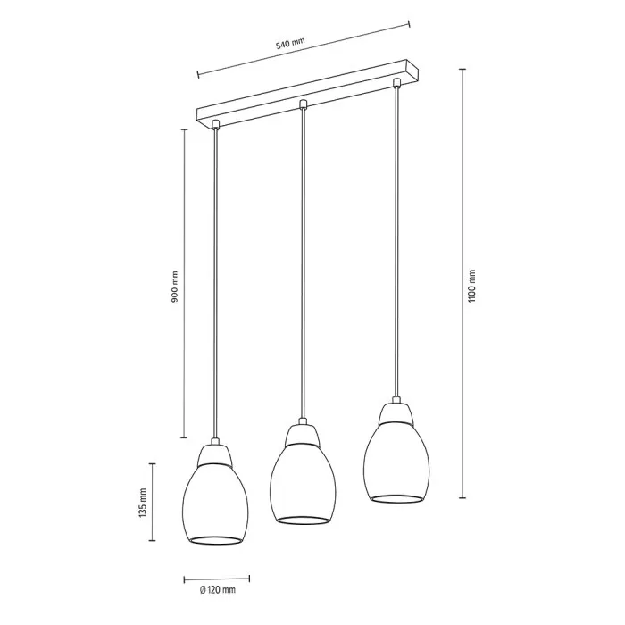 Nacimiento Lampada a Sospensione Legno chiaro, 3-Luci