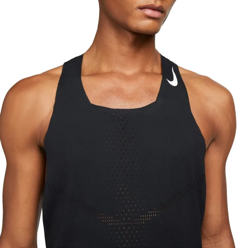 Nike Canotta Running Aeroswift Nero Bianco Uomo