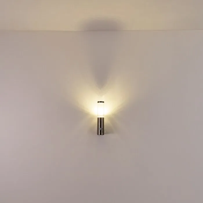 Noreaz Applique da esterno LED Acciaio inox, 1-Luce, Sensori di movimento