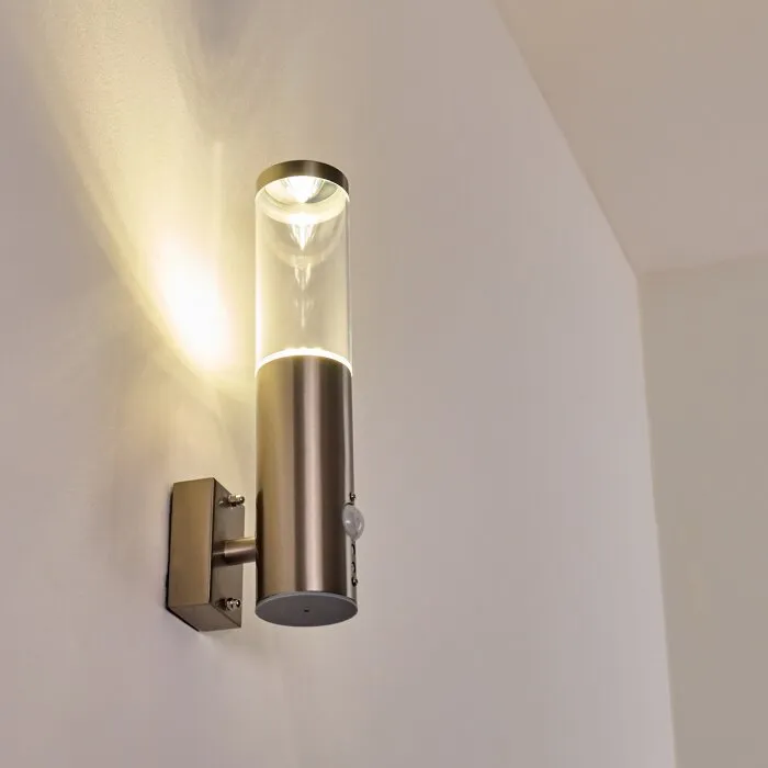 Noreaz Applique da esterno LED Acciaio inox, 1-Luce, Sensori di movimento