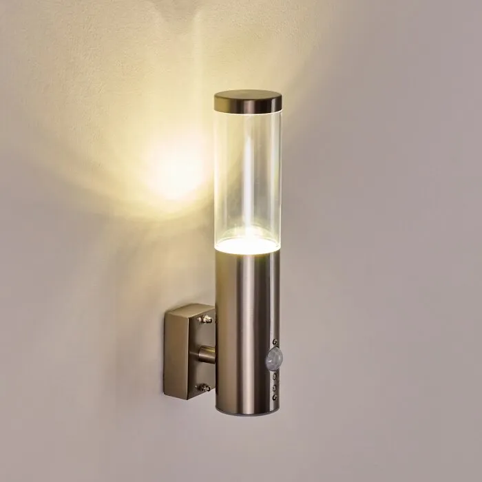 Noreaz Applique da esterno LED Acciaio inox, 1-Luce, Sensori di movimento