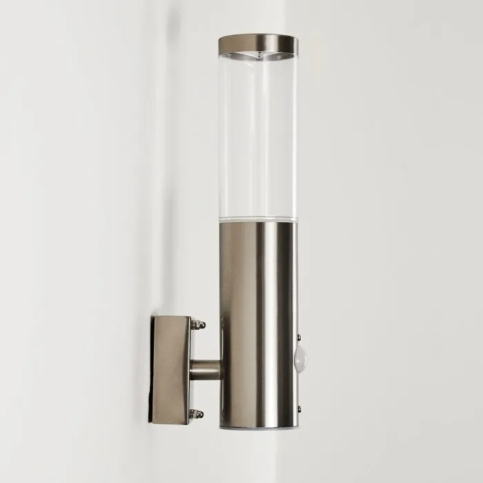 Noreaz Applique da esterno LED Acciaio inox, 1-Luce, Sensori di movimento