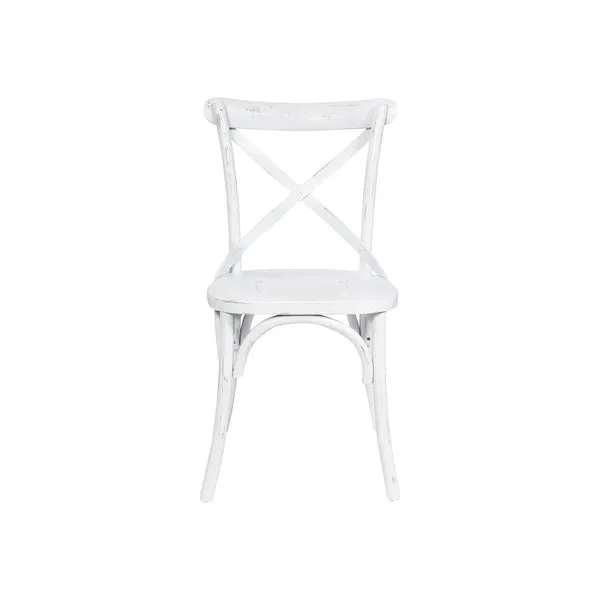 Novità Home Set 2 sedie in legno bianco, intreccio in legno