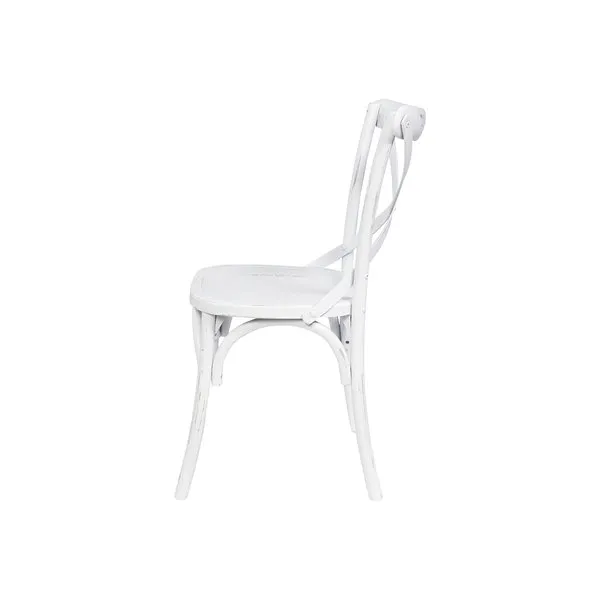 Novità Home Set 2 sedie in legno bianco, intreccio in legno