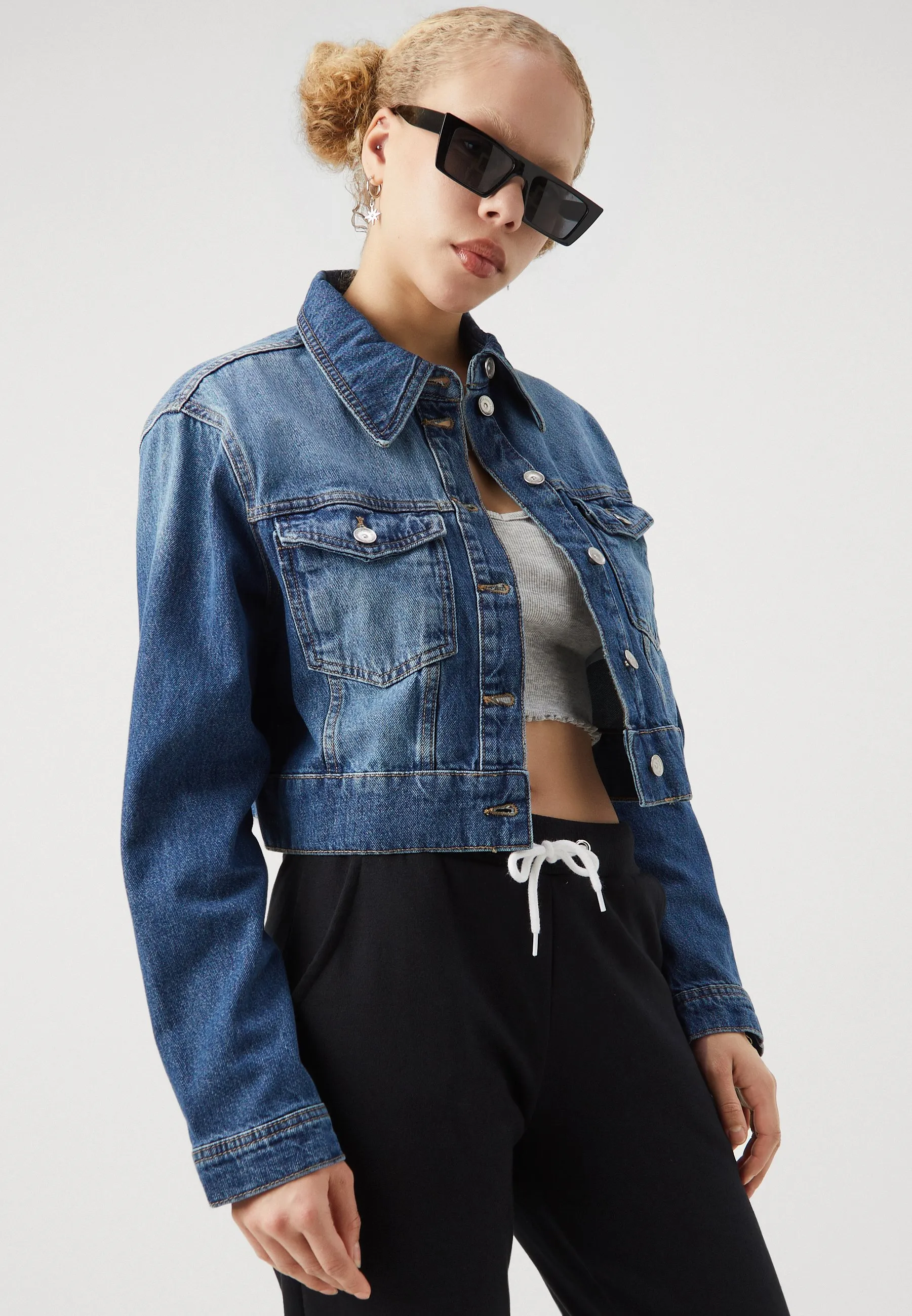 ONLHEATHER WAISTBAND JACKET  - Giacca di jeans