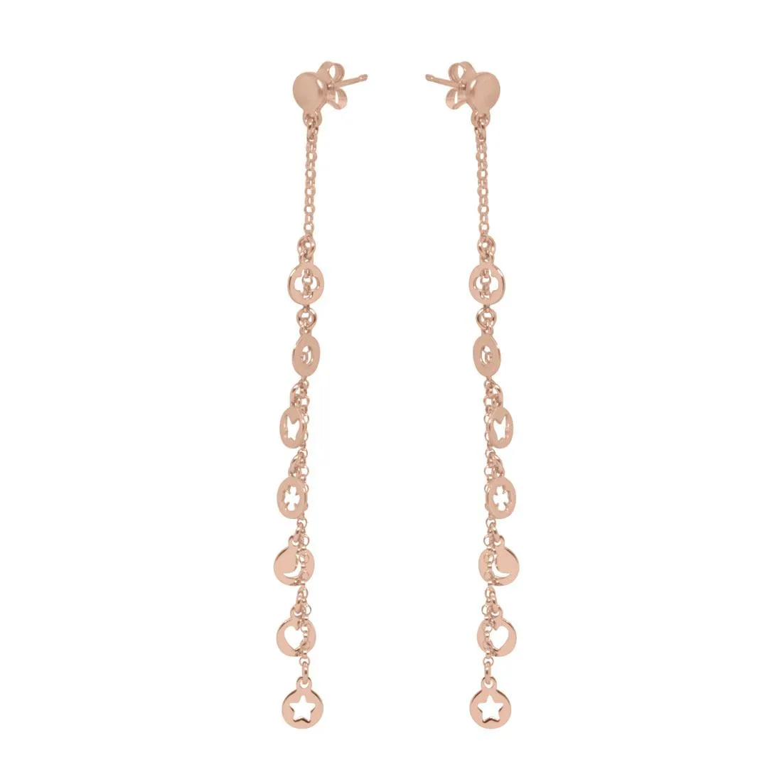 Orecchini pendenti in argento rosato