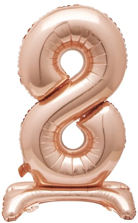 Palloncino numero 8 in piedi oro rosa 76 cm