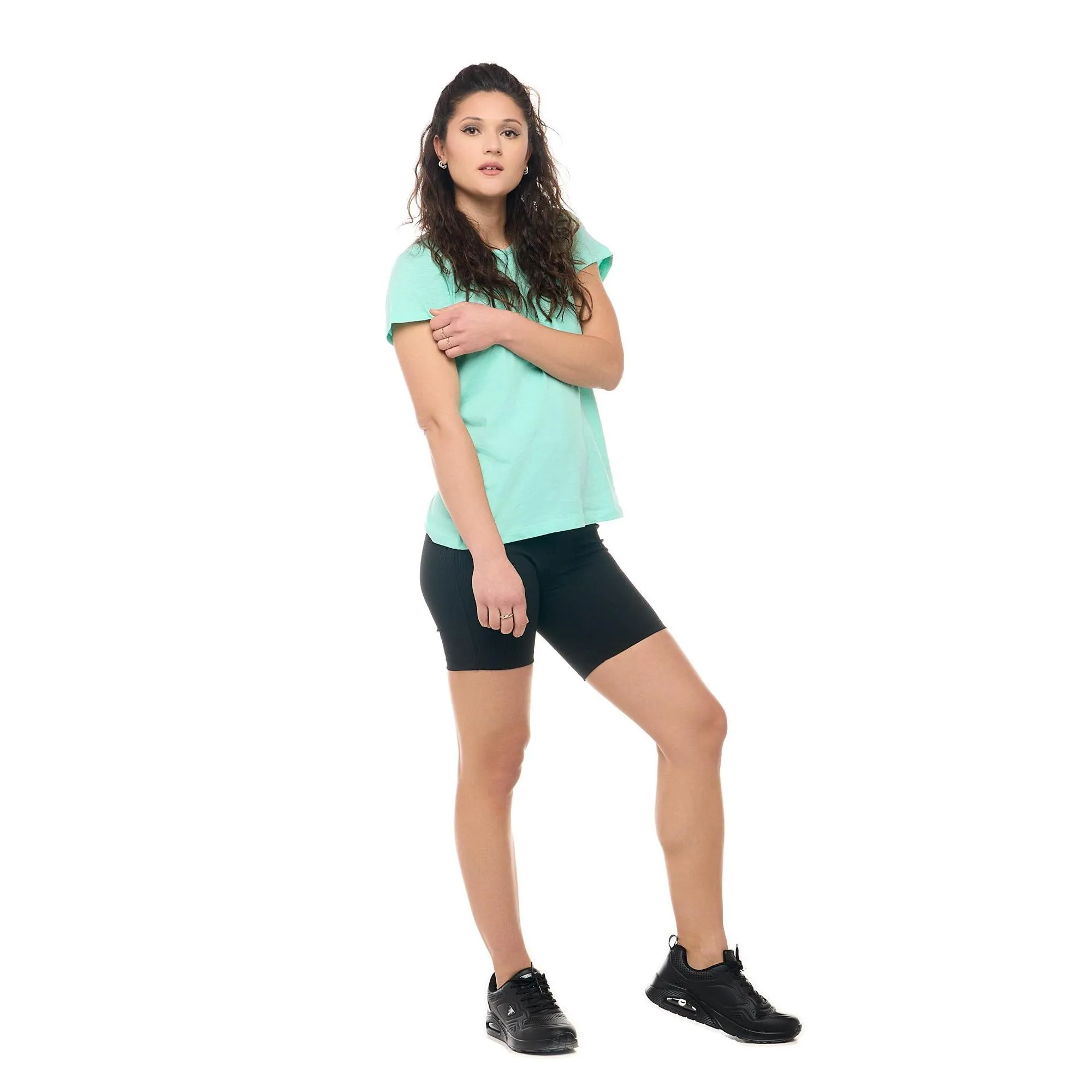 Pantaloncini leggings da donna a costine Leone Basic
