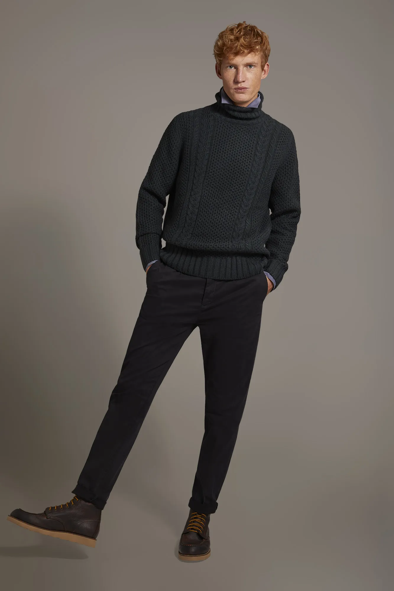Pantalone chino uomo con pinces singola