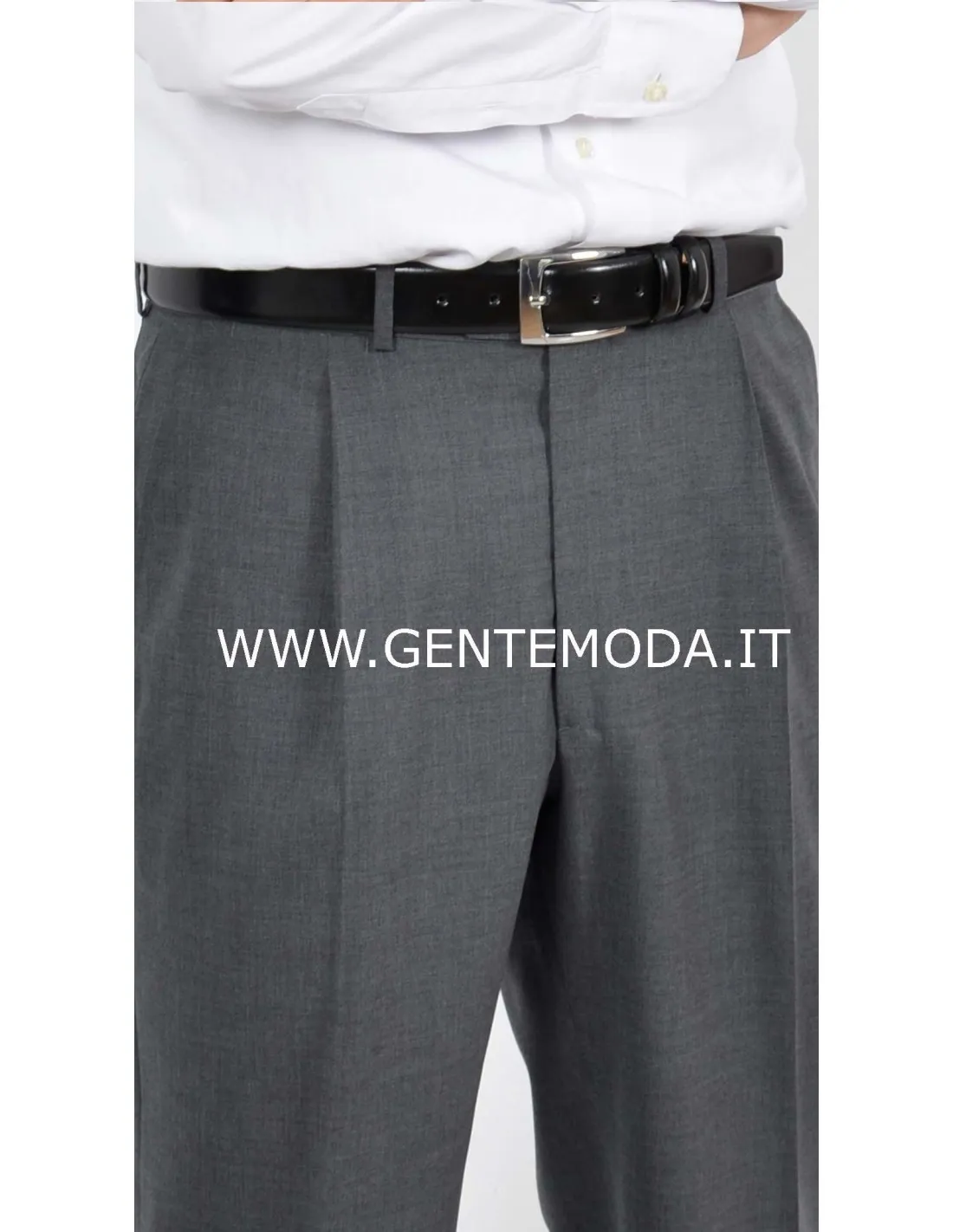 Pantalone con pinces Lana Sallia grigio medio 4 stagioni