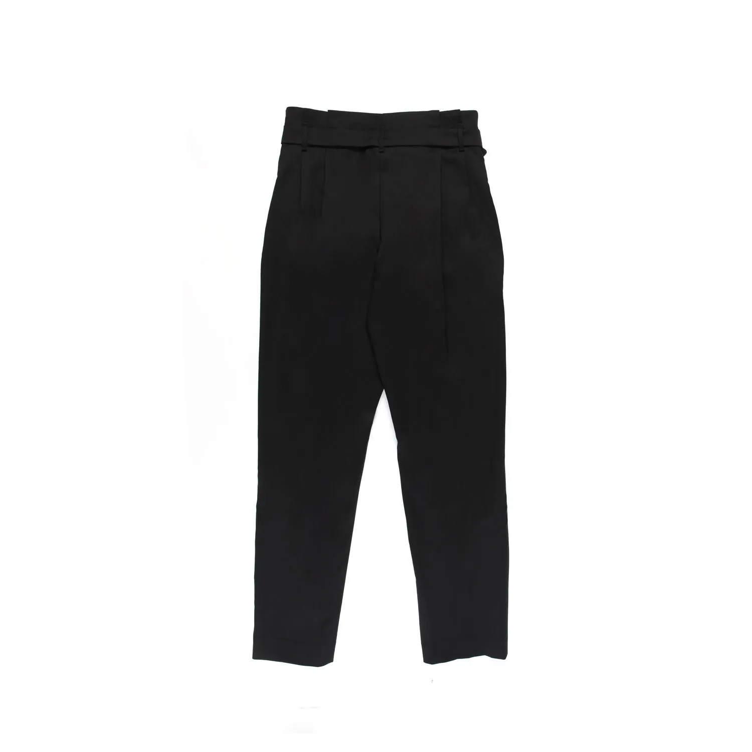 Pantalone Fresco Lana Nero Con Cintura Oro