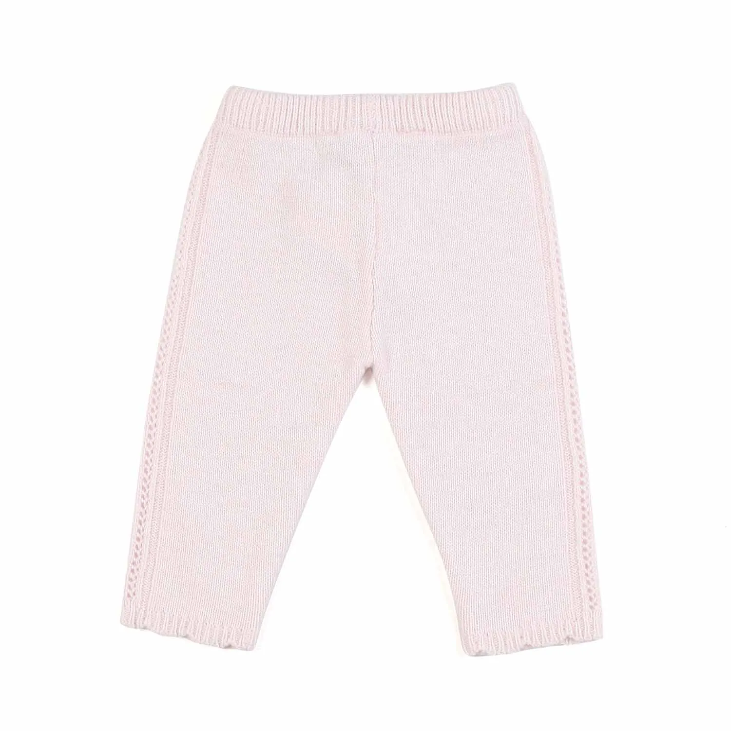 Pantalone Rosa Pallido Misto Lana Neonata
