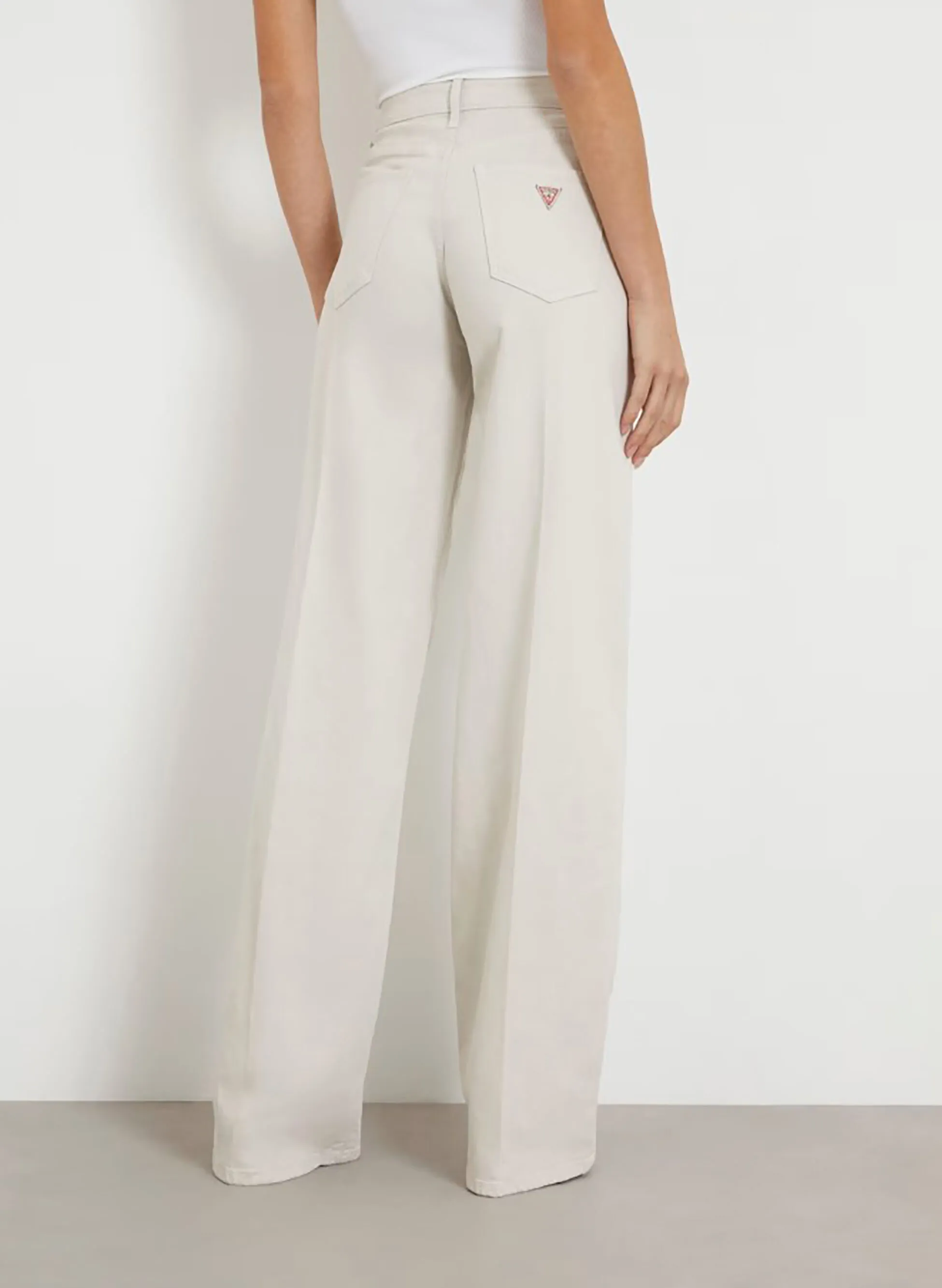 pantalone wide leg a vita media
