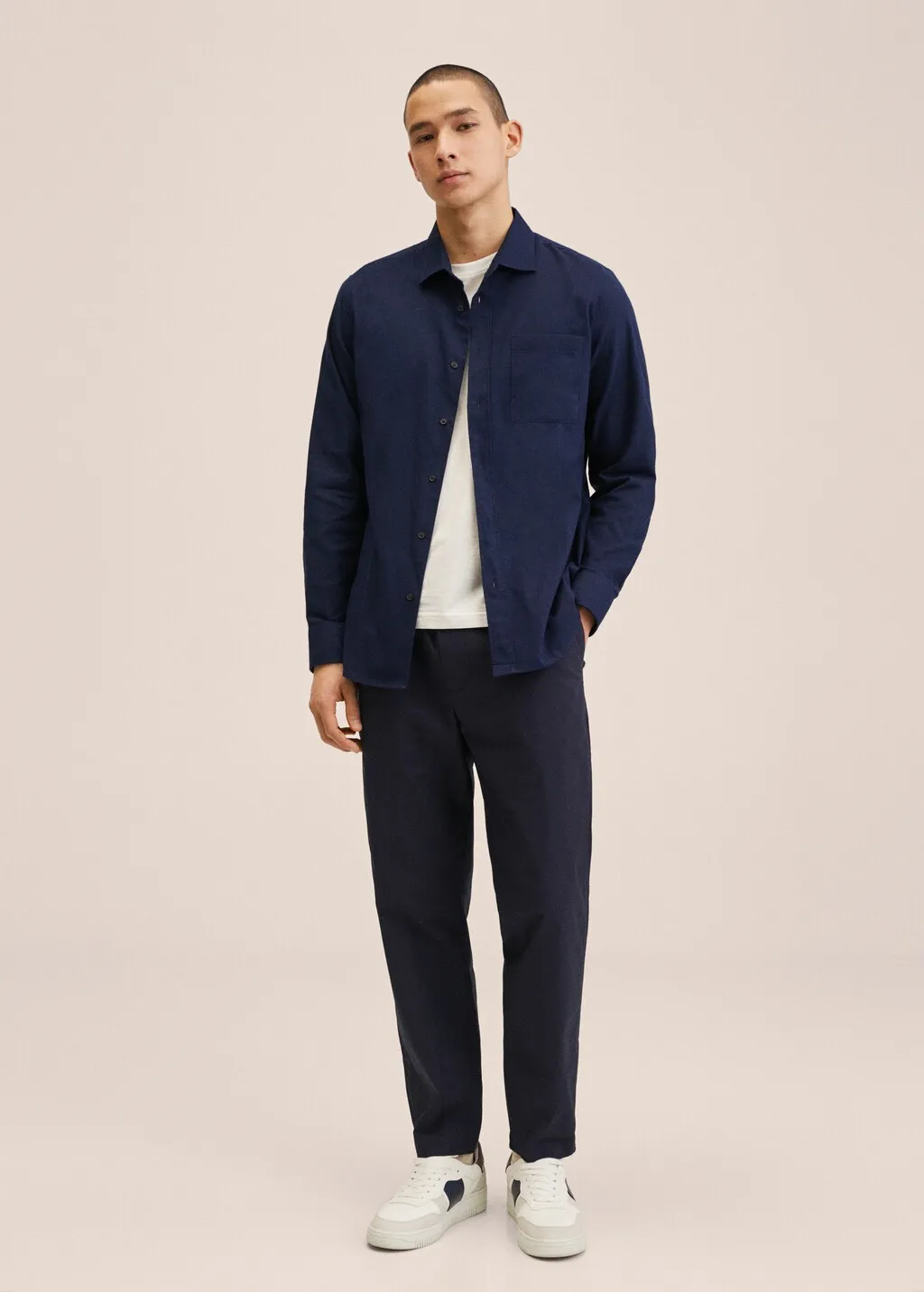 Pantaloni cotone vita elasticizzata