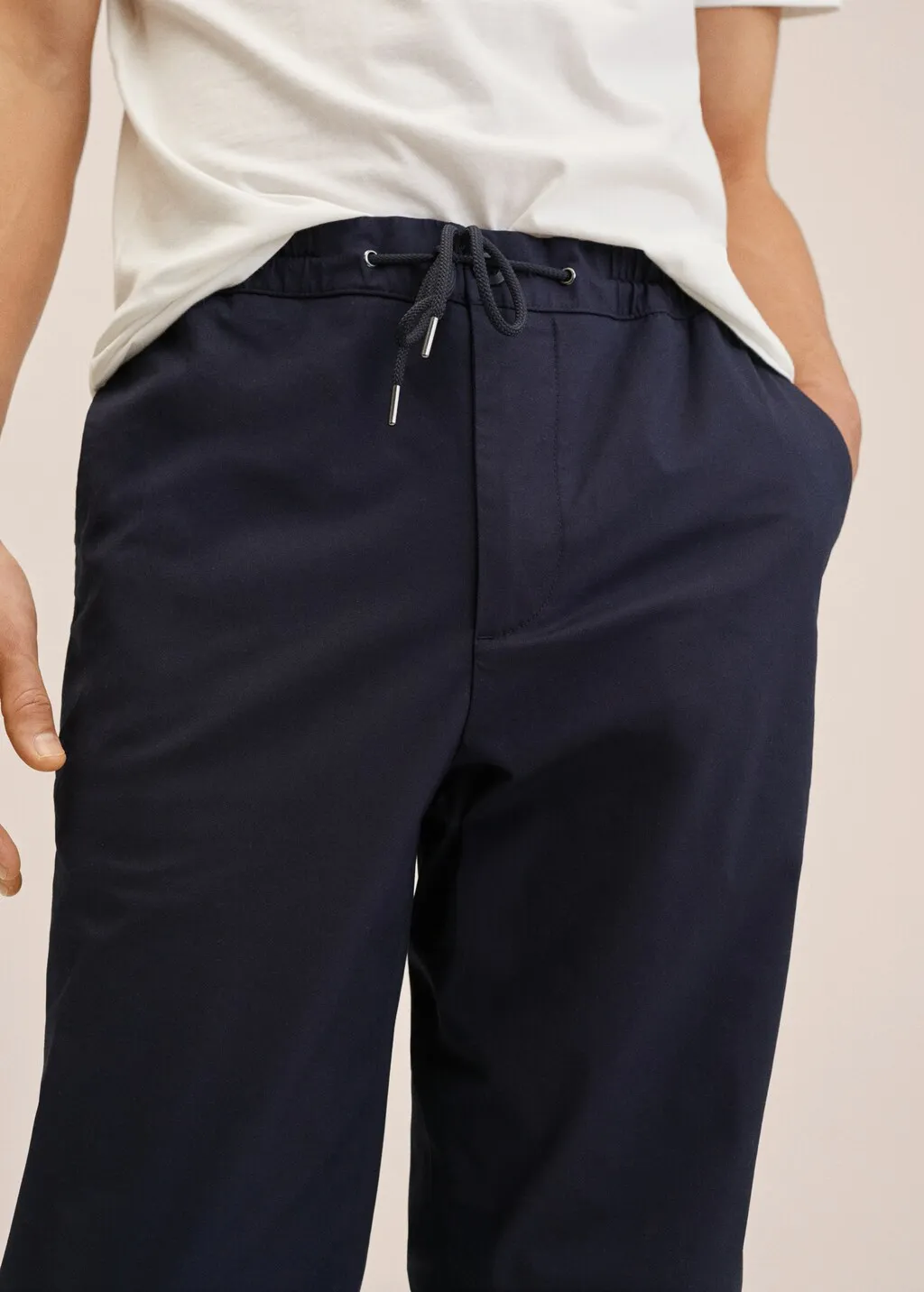 Pantaloni cotone vita elasticizzata