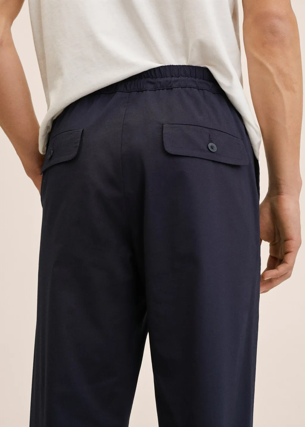 Pantaloni cotone vita elasticizzata