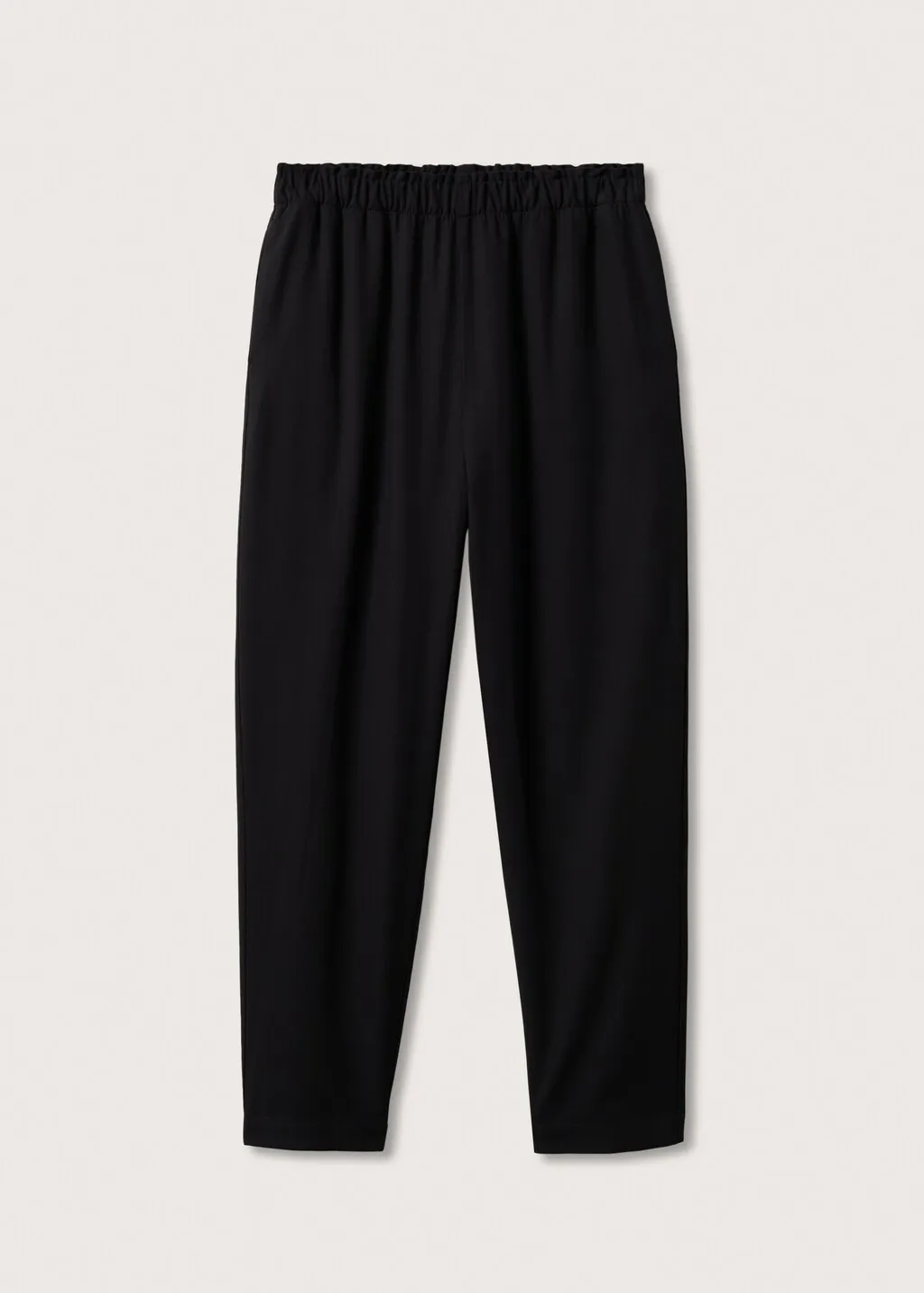 Pantaloni crop vita elasticizzata