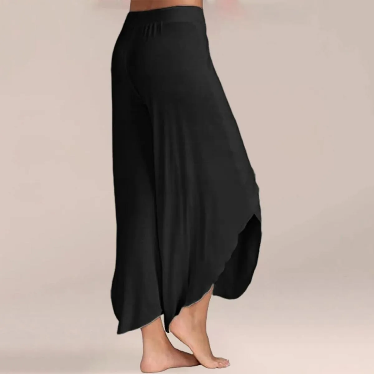 Pantaloni da donna a gamba larga solidi 2024 Pantaloni lunghi neri casual a vita alta estivi Abbigliamento femminile Pantaloni s